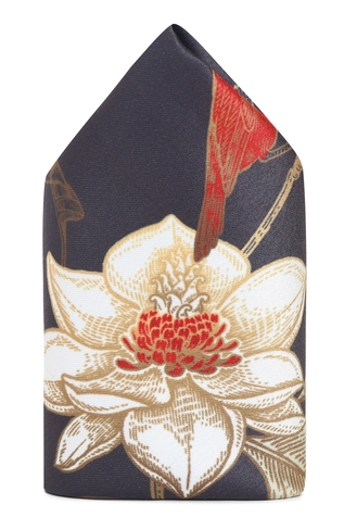 Tossido Floral & Leaf Print Pocket Square