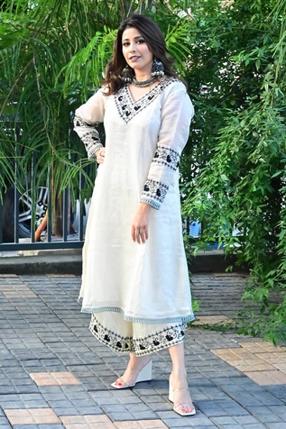 Shipraa Grover Rheya Embroidered Kurta Palazzo Set