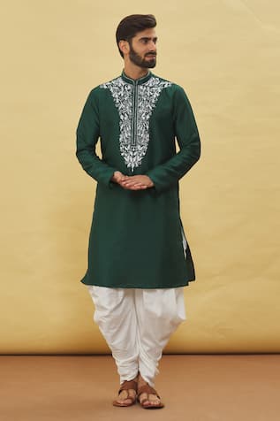 Thread Placket Embroidered Kurta Set 