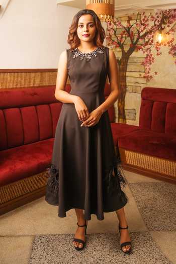 Echke Feather Detail Dress 