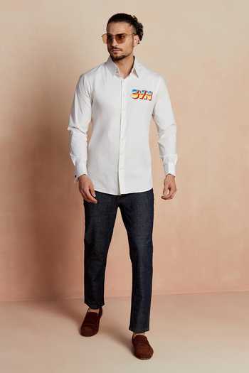 Seven Arcade Cotton Satin Cuff Sleeve Shirt 