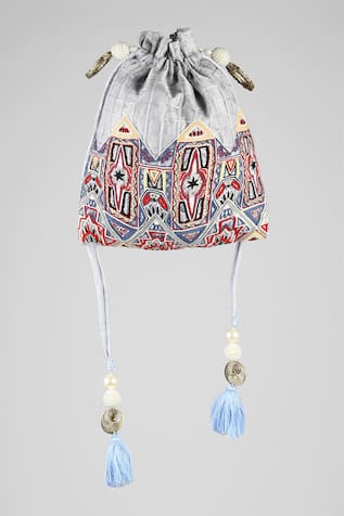 Velvet Embroidered Potli Bag 