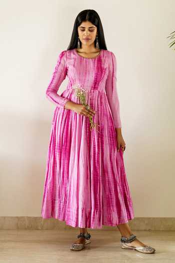 Cupid Cotton Tie Dye Pattern Anarkali Set 