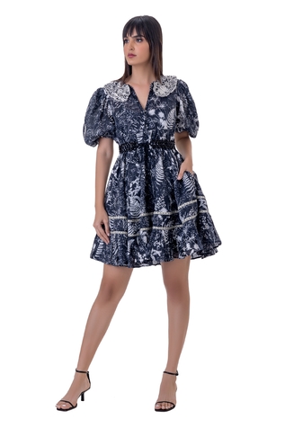 Gaya Floral Print Mini Dress With Belt