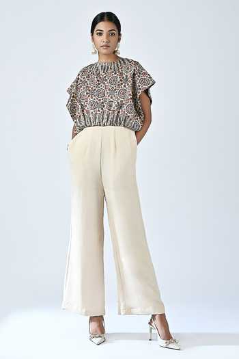 Sejal Kamdar Ajrakh Print Yoke Jumpsuit 