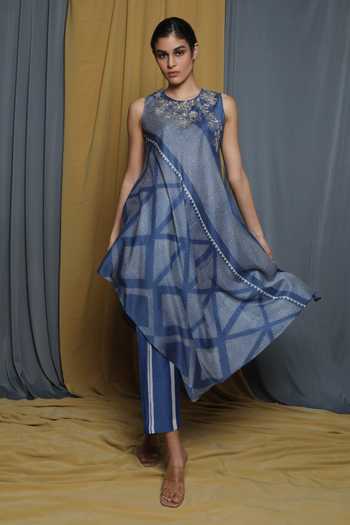 Krishna Mehta Chanderi Abstract Print Tunic 