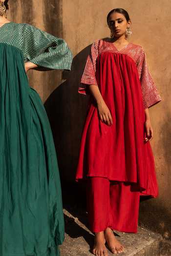 Avaasya Jaipur V Neck Anarkali & Pant Set 