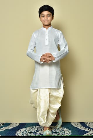 Patterned Kurta & Dhoti Set 