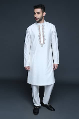 Geometric Embroidered Placket Kurta Set 