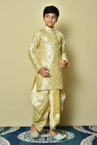 Embroidered Paisley Kurta & Dhoti Pant Set 