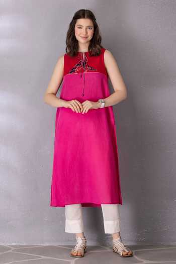 Tanu Malhotra Colour Block Straight Tunic & Pant Set 