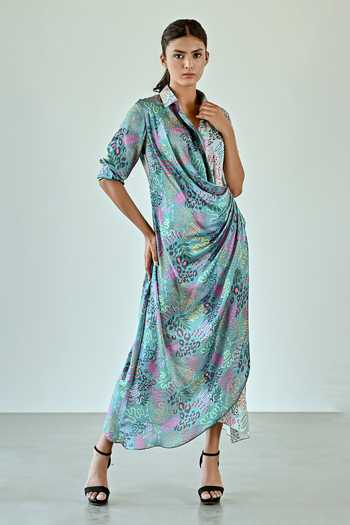 K-Anshika Botanical Print Wrap Dress 