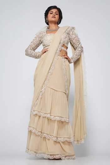 Asaga Kate Pre-Draped Embroidered Saree 
