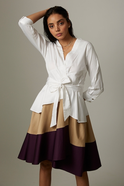 Escape By Aishwarya Asymmetric High Low Tie Dress