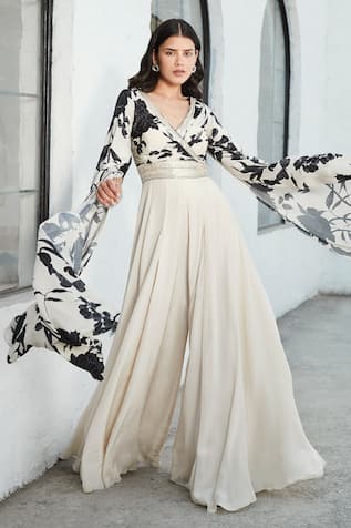 2020 Arabic Satin Jumpsuit With Jacket White Long Sleeve Formal Jumpsuit  Evening Wear For Prom, Formal Parties, Bridesmaids, And Pageants From  Newdeve, $114.05 | DHgate.Com