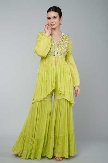 KEITH GOMES Embellished Tunic & Gharara Set 