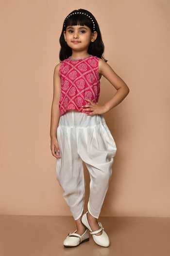 Pankhuri By Priyanka Printed Short Kurta & Dhoti Pant Set 