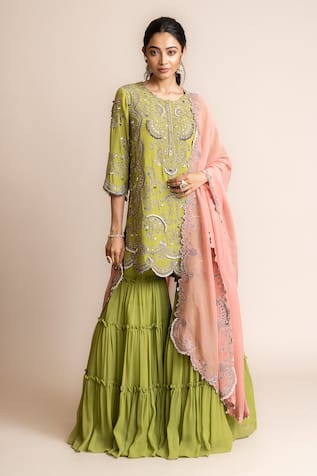 Nupur Kanoi Floral Hand Embroidered Kurta Set 