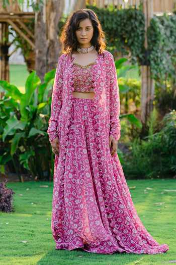 Redpine Designs Daisy Floral Print Jacket & Palazzo Set 