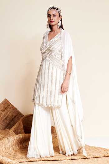 Reeti Arneja Indu Panel Embroidered Kurta Sharara Set 