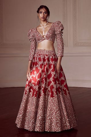 Mrunalini Rao Cherry Blossom Neya Embroidered Bridal Lehenga With Blouse 