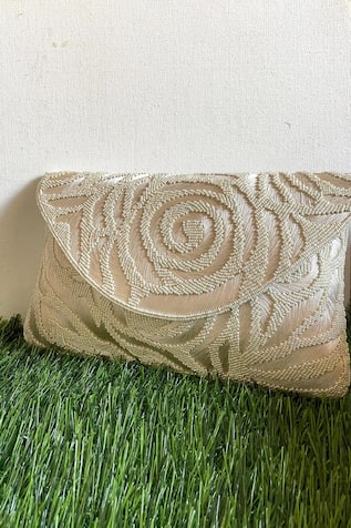 Embellished Silk Envelope Bag 
