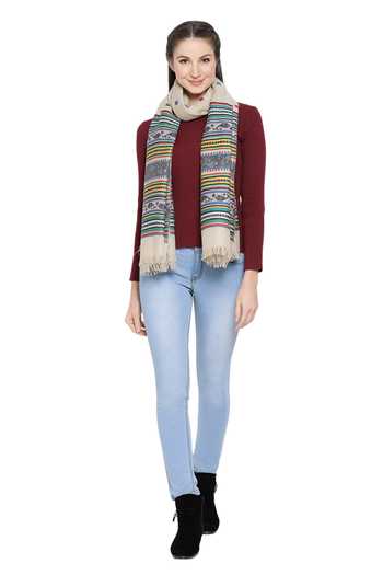 Shingora Woven Stripe Pattern Shawl 
