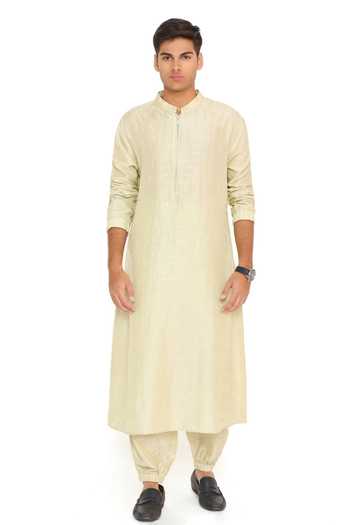 PS Men By Payal Singhal Solid Bomber Kurta Set 