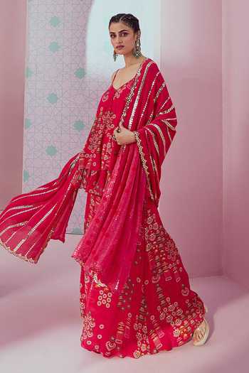 Krisha Sunny Ramani Jhumka Print Kurta Sharara Set 