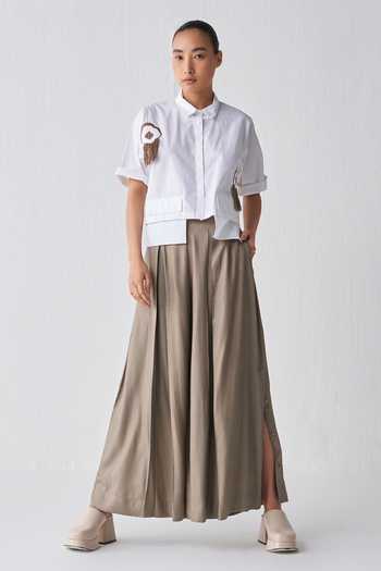 Three Inverted Box Pleated Pant 