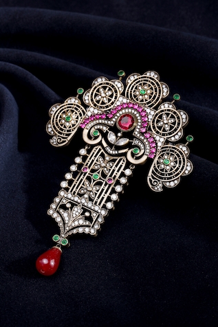 Cosa Nostraa Victorian Themed Embellished Brooch