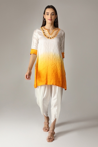 ANEEHKA Ombre Kurta & Dhoti Pant Set
