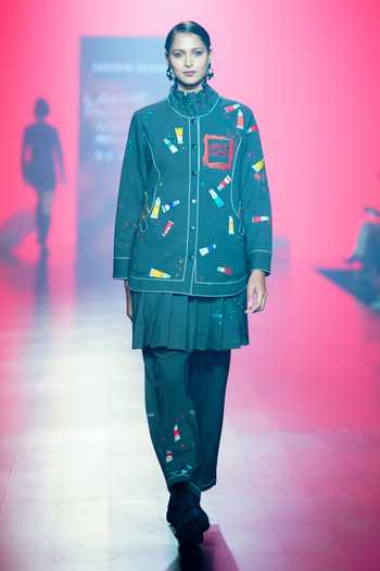 Shahin Mannan Paint Splash Embroidered Pant 