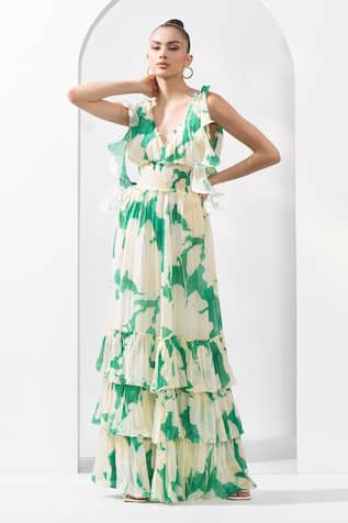 Mandira Wirk Resort Bling Textured Printed Dress 