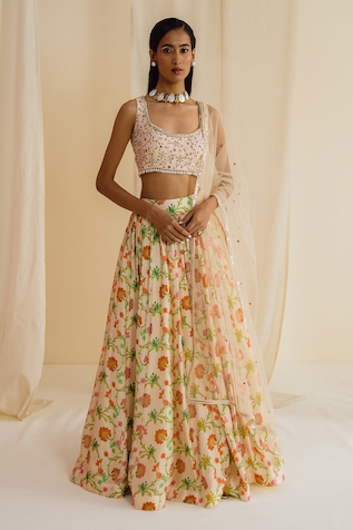 Drishti & Zahabia Floral Print Skirt Set