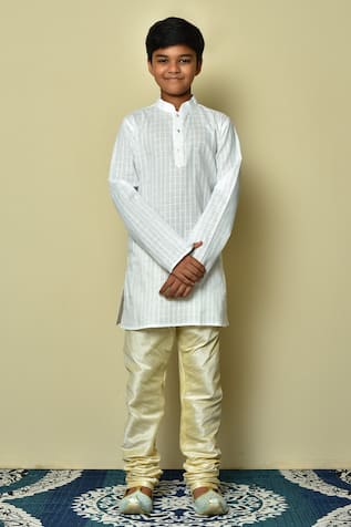 Arihant Rai Sinha Checkered Kurta & Beige Churidar Set 