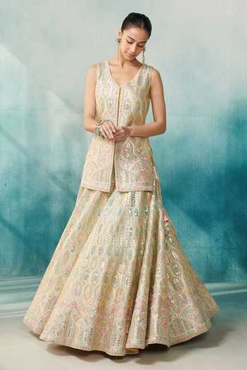 SUHINO Embroidered Jacket With Lehenga Set 