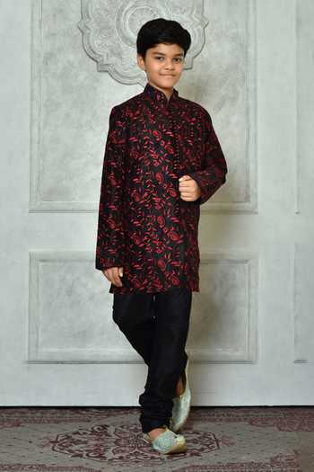 Petite Pomme Floral Paisley Embroidered Kurta 