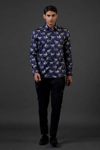 Balance by Rohit Bal Horse Print Fitted Shirt 