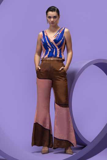 Nautanky Artistic Print Crop Top & Pant Set 