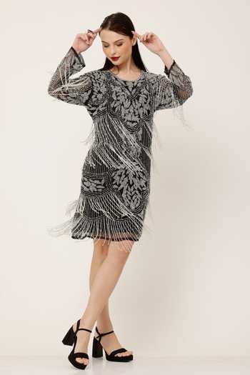 Ambrosia Hand Made Tassel Detailed Dress 