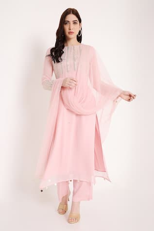 Meenakshi Chevron Pattern Kurta Set 