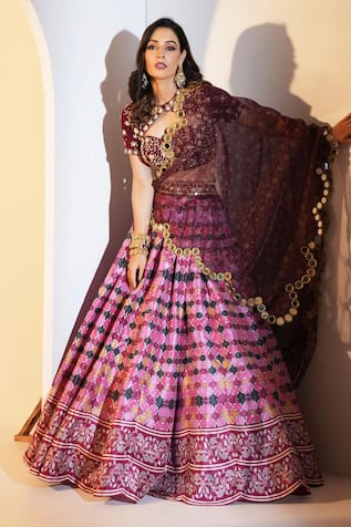 Rashika Sharma Gia Abstract & Floral Print Lehenga Set 