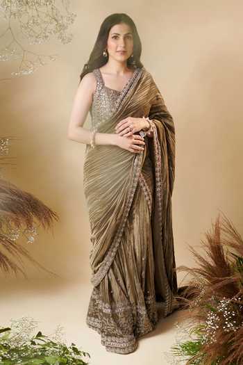 Reeti Arneja Myra Saree With Embroidered Blouse 