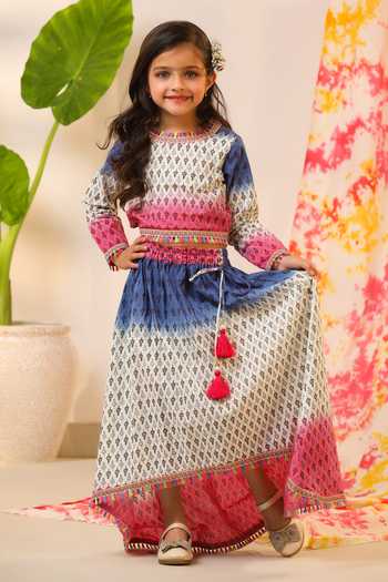Cute Couture Leaf Print Top & Asymmetric Skirt Set 