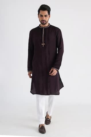 Smriti By Anju Agarwal Placket Embroidered Kurta Set 
