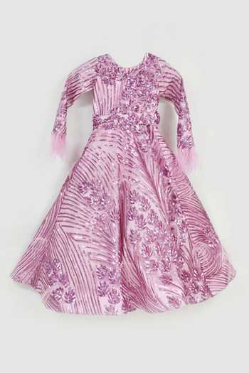 FAYON KIDS 3D Floral Embellished Gown 