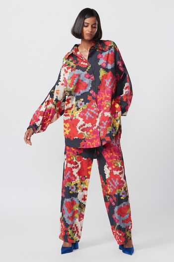 Saaksha & Kinni Multicolor Abstract Floral Trouser 