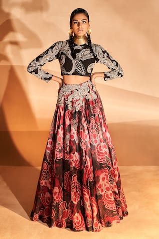 Bhumika Sharma Ambi Pattern Blouse & Skirt Set 