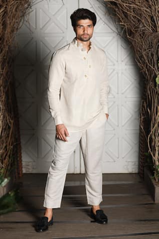 Linen Short Kurta Set 